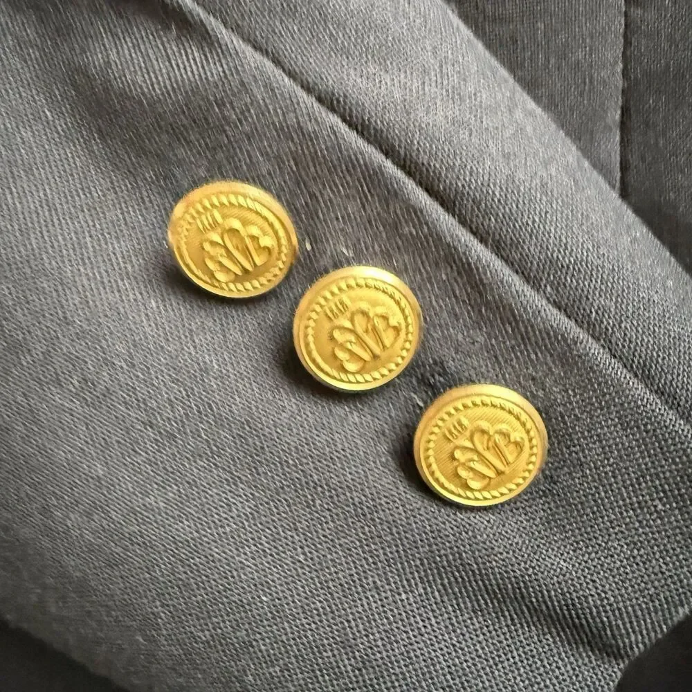 Vintage Brooks Brothers Blazer Mens 44L Navy Blue Gold Buttons Wool Made In USA